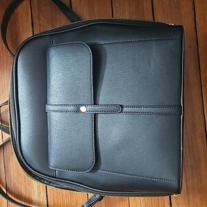 Beautiful black leather backpack
